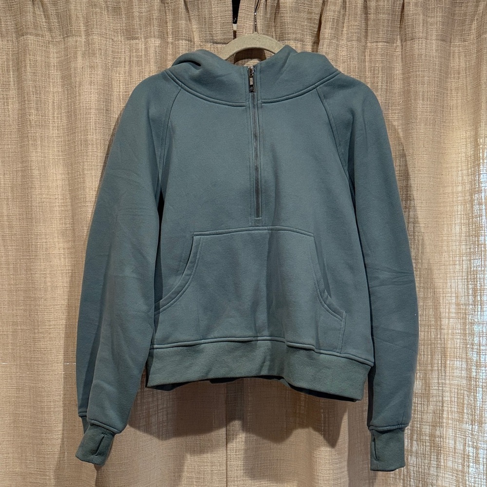 Women's Blue Cropped Hoodie Sweater